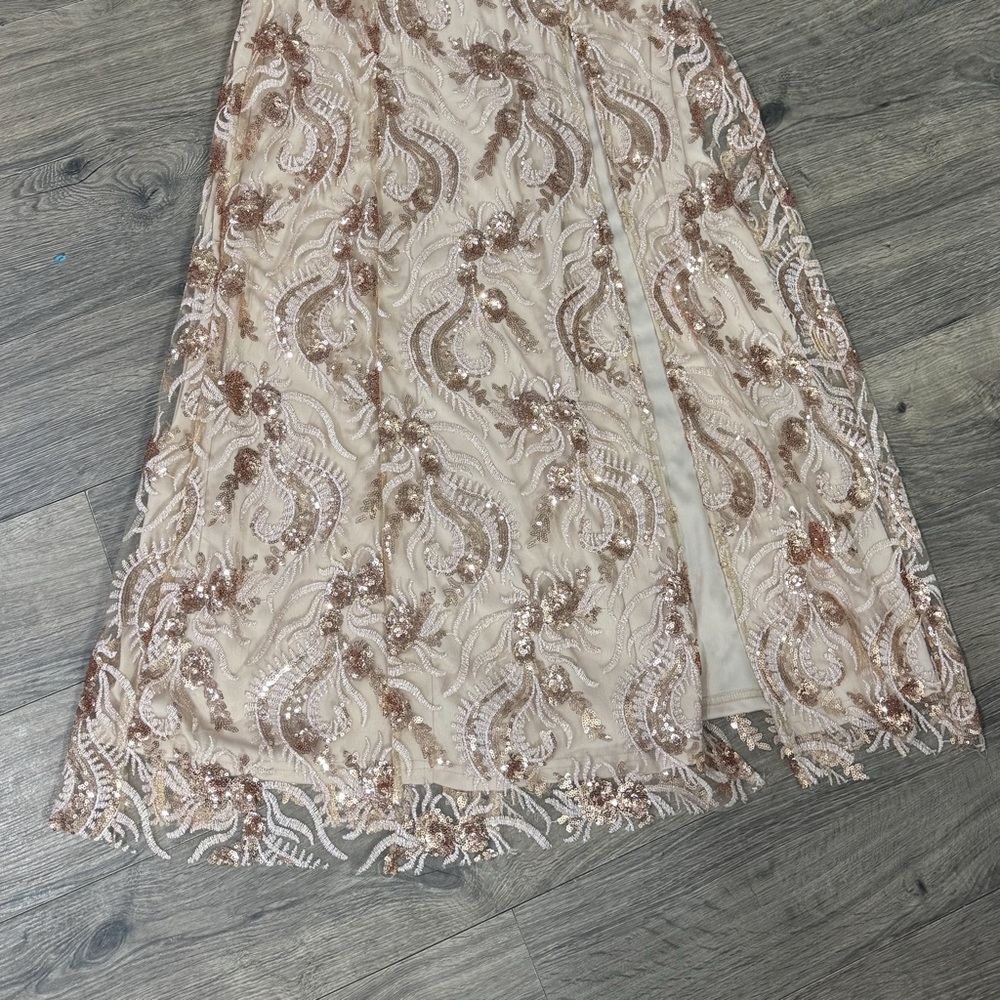 NWT | Southern Fried Chics Rose Gold Sequin Gown | Size L - Picture 4 of 9